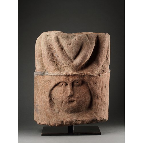 A Large Rare British Celtic Apotropaic Sandstone Head of ‘Cernunnos’